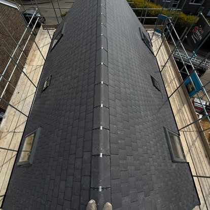 Full re-roof with natural slate finish and fitted roof windows — S Quinlan Roofing, Leamington Spa